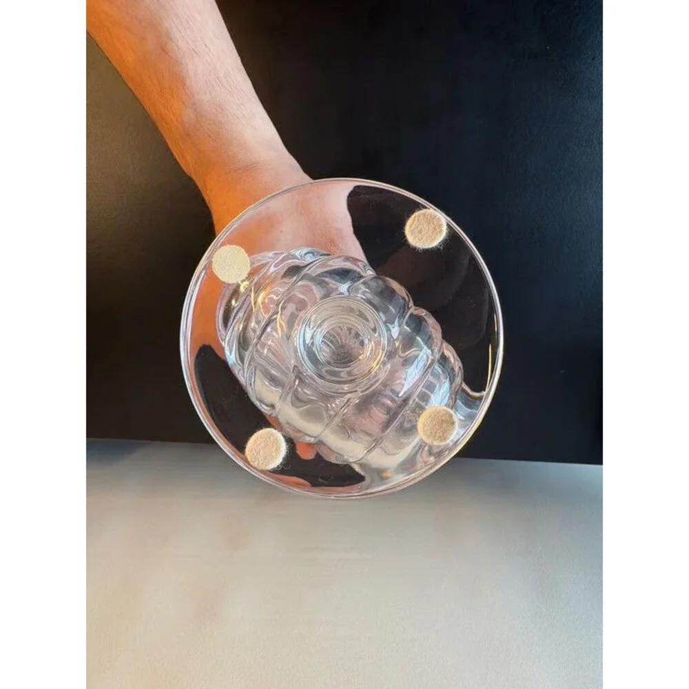 Baccarat France Crystal Bud Vase Fluted Shell Footed Acid Etched Mark